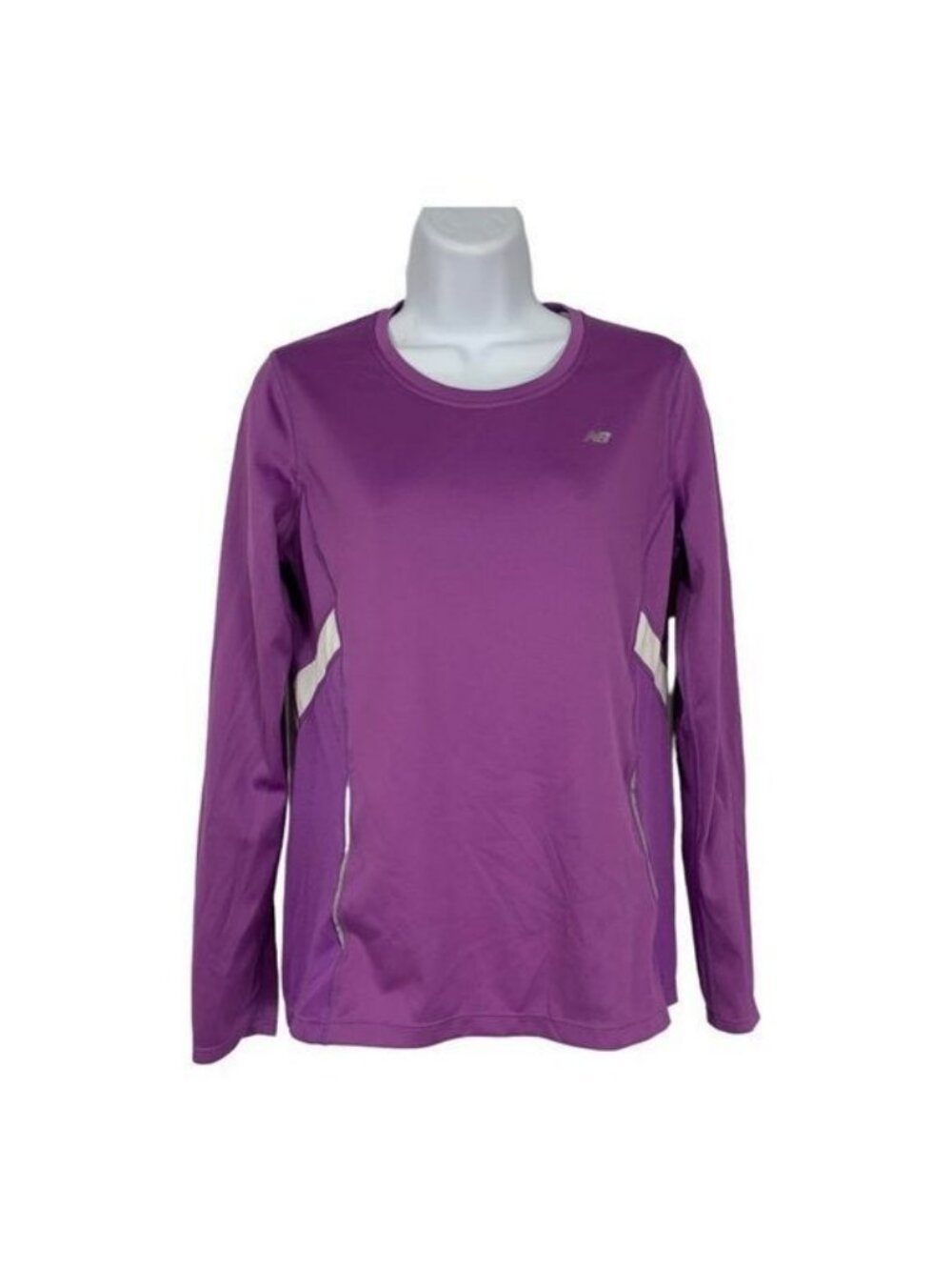 New Balance Womens Long Sleeve Athletic Shirt Medium Purple Moisture-Wicking Top